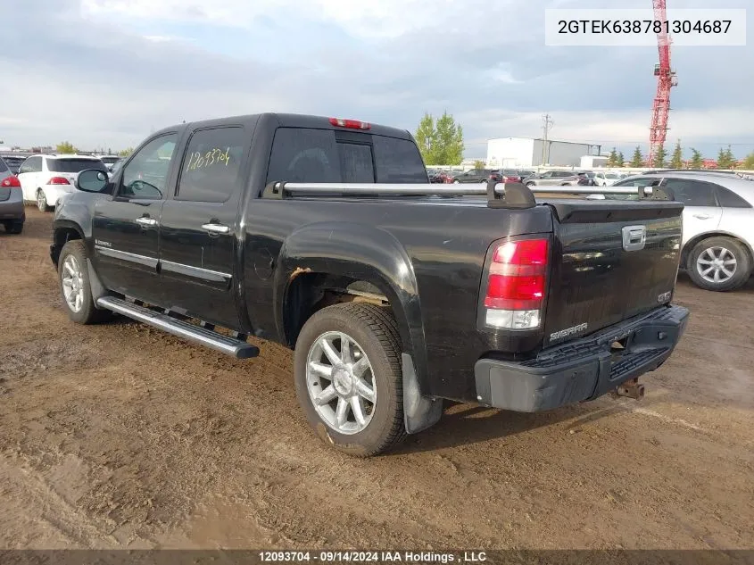 2008 GMC Sierra 1500 VIN: 2GTEK638781304687 Lot: 12093704