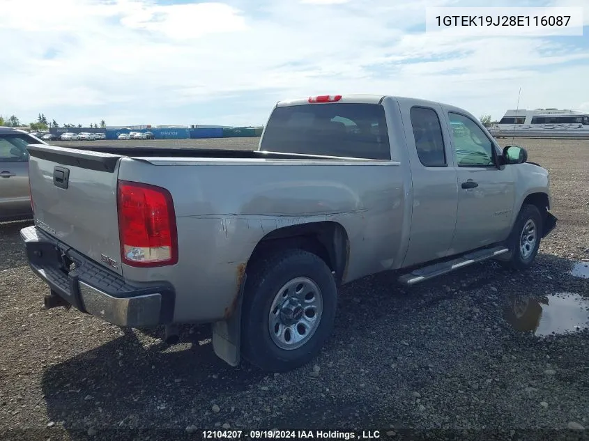 2008 GMC Sierra 1500 VIN: 1GTEK19J28E116087 Lot: 12104207