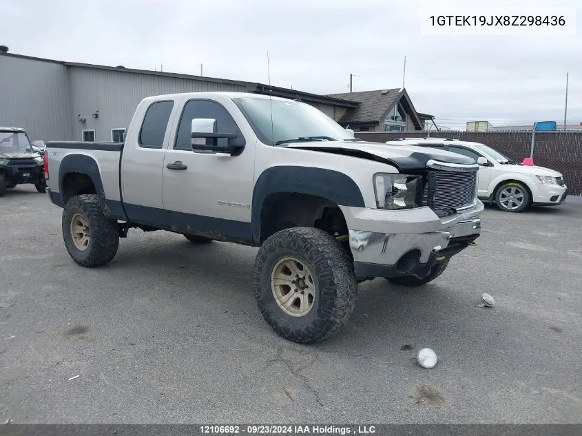 2008 GMC Sierra K1500 VIN: 1GTEK19JX8Z298436 Lot: 12106692