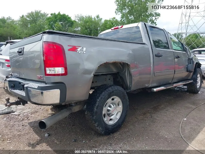 2008 GMC Sierra 2500Hd Sle1 VIN: 1GTHK23668F155816 Lot: 39370674