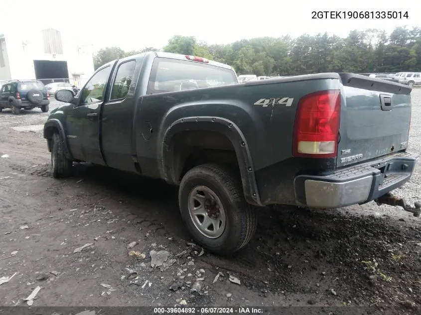 2008 GMC Sierra 1500 Work Truck VIN: 2GTEK190681335014 Lot: 39604892