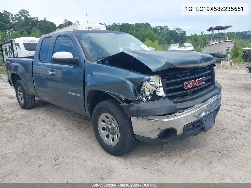 2008 GMC Sierra 1500 Work Truck VIN: 1GTEC19X58Z235651 Lot: 39624260