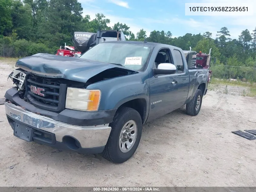 2008 GMC Sierra 1500 Work Truck VIN: 1GTEC19X58Z235651 Lot: 39624260