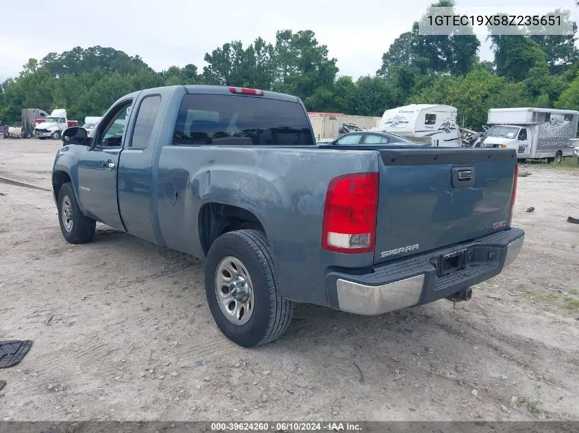 2008 GMC Sierra 1500 Work Truck VIN: 1GTEC19X58Z235651 Lot: 39624260