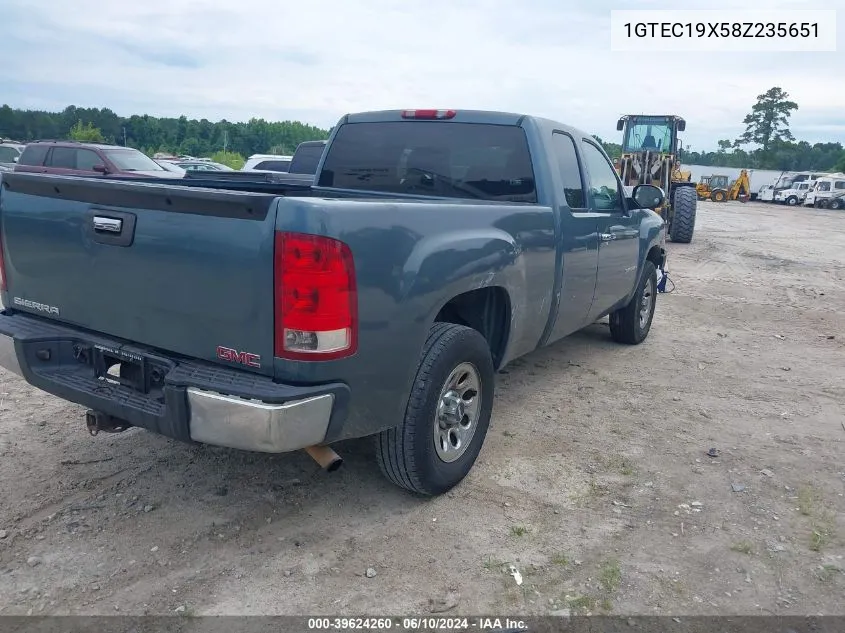 2008 GMC Sierra 1500 Work Truck VIN: 1GTEC19X58Z235651 Lot: 39624260