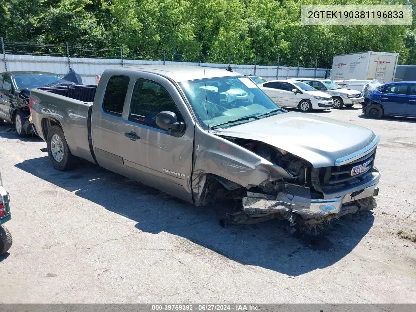 2008 GMC Sierra 1500 Sle1 VIN: 2GTEK190381196833 Lot: 39759392