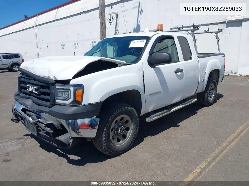 2008 GMC Sierra 1500 Work Truck VIN: 1GTEK190X8Z289033 Lot: 39935052