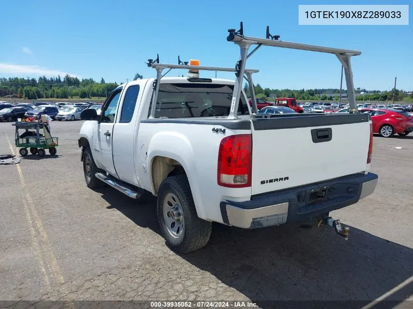 2008 GMC Sierra 1500 Work Truck VIN: 1GTEK190X8Z289033 Lot: 39935052