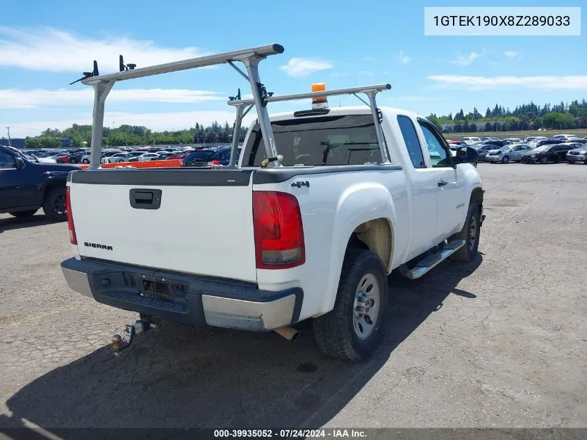 2008 GMC Sierra 1500 Work Truck VIN: 1GTEK190X8Z289033 Lot: 39935052