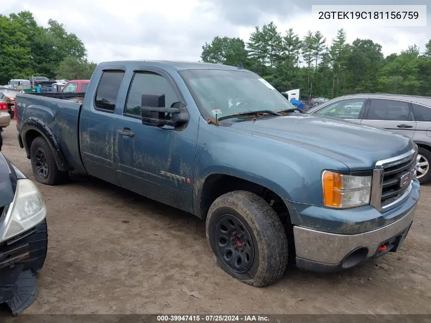 2008 GMC Sierra 1500 Sle1 VIN: 2GTEK19C181156759 Lot: 39947415