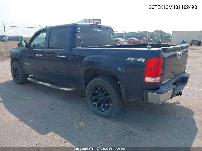 2008 GMC Sierra 1500 Sle1 VIN: 2GTEK13M181182490 Lot: 39958878