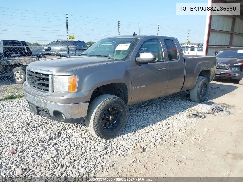 2008 GMC Sierra 1500 Slt VIN: 1GTEK19J88Z236680 Lot: 39974583