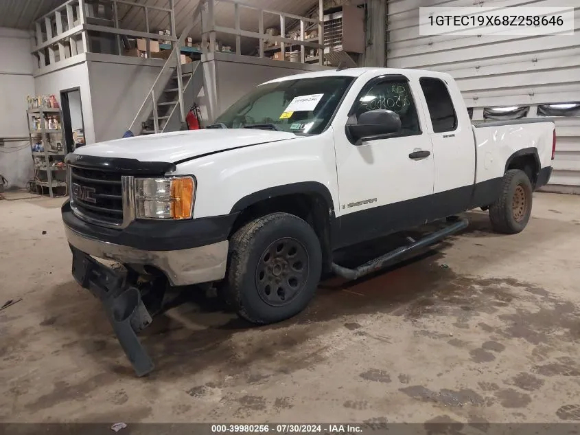 2008 GMC Sierra 1500 Work Truck VIN: 1GTEC19X68Z258646 Lot: 39980256