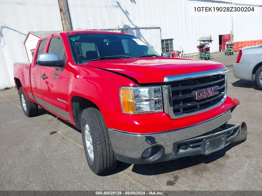 2008 GMC Sierra 1500 Sl/Sle1/Sle2/Slt/Work Truck VIN: 1GTEK19028Z300204 Lot: 40029129