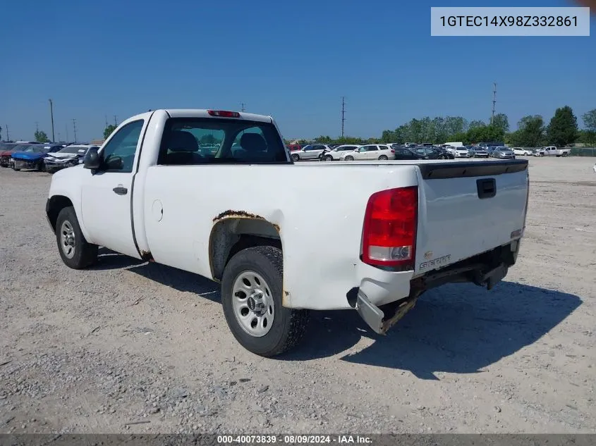 2008 GMC Sierra 1500 Work Truck VIN: 1GTEC14X98Z332861 Lot: 40073839