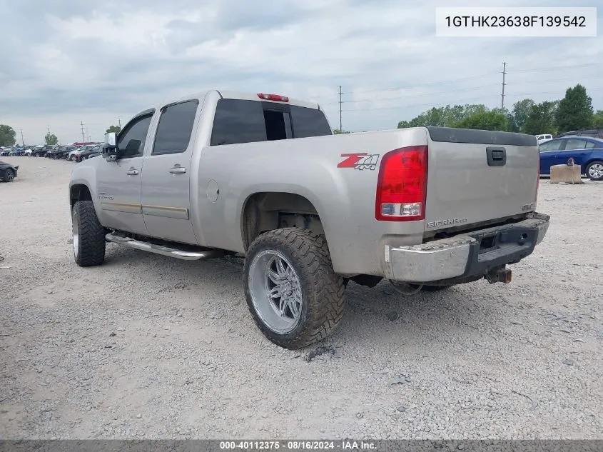 2008 GMC Sierra 2500Hd Slt VIN: 1GTHK23638F139542 Lot: 40112375