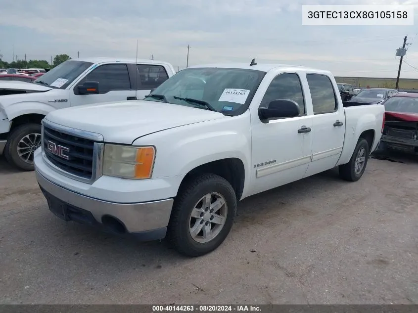 2008 GMC Sierra 1500 C1500 VIN: 3GTEC13CX8G105158 Lot: 40144263