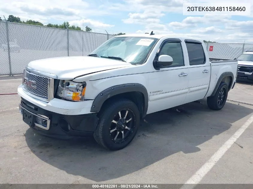 2008 GMC Sierra 1500 Denali VIN: 2GTEK638481158460 Lot: 40162281