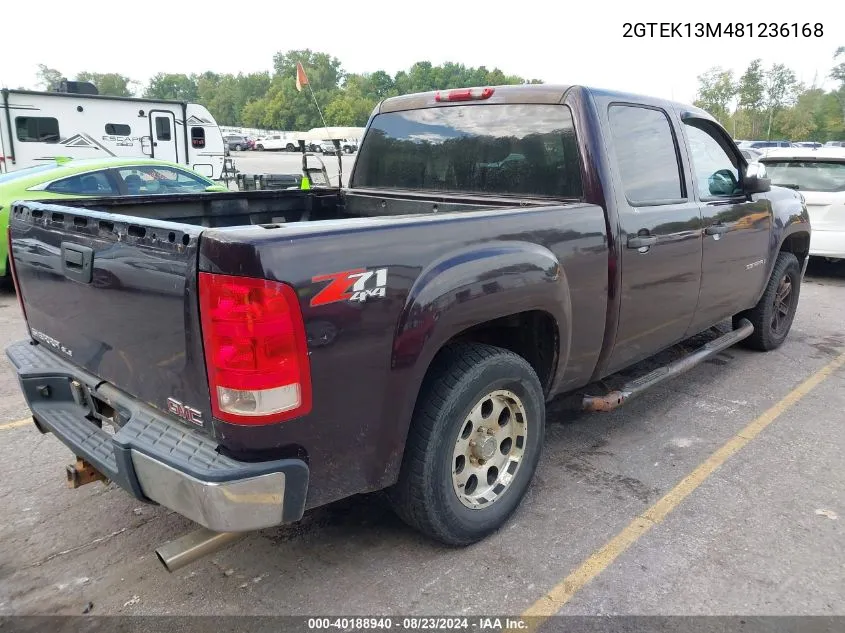 2008 GMC Sierra 1500 Sle1/Sle2/Slt/Work Truck VIN: 2GTEK13M481236168 Lot: 40188940