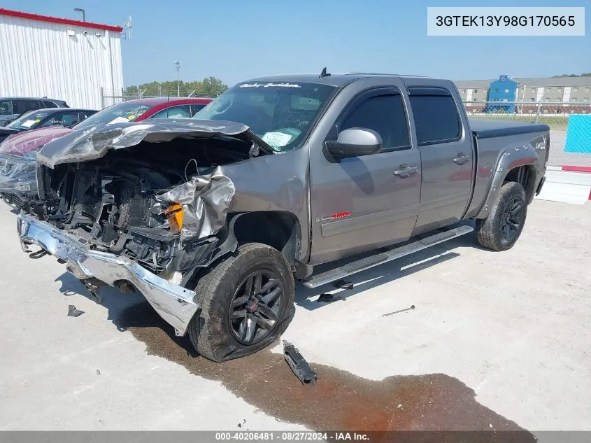 2008 GMC Sierra 1500 Slt VIN: 3GTEK13Y98G170565 Lot: 40206481