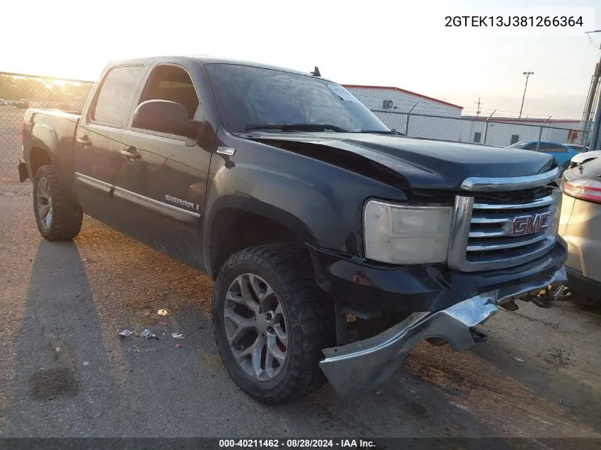 2008 GMC Sierra 1500 Slt VIN: 2GTEK13J381266364 Lot: 40211462