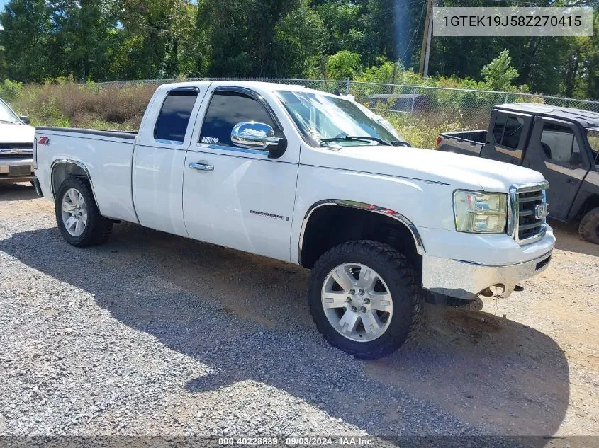 2008 GMC Sierra 1500 Sle1 VIN: 1GTEK19J58Z270415 Lot: 40228839