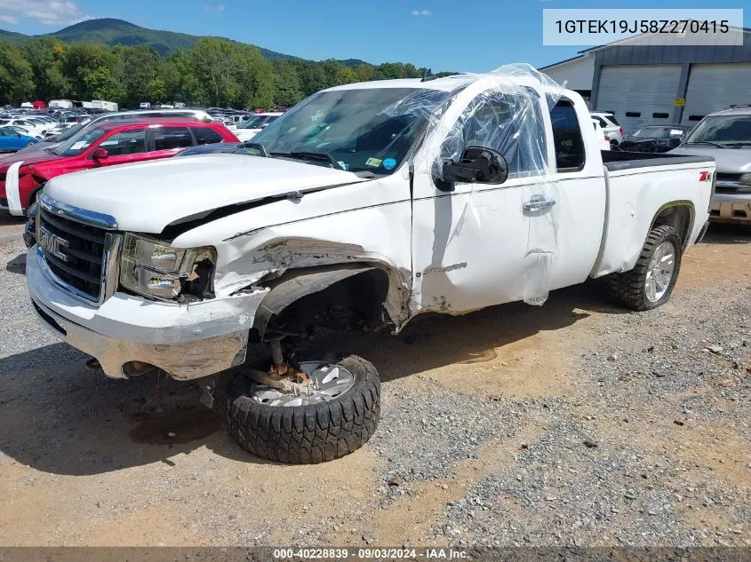 2008 GMC Sierra 1500 Sle1 VIN: 1GTEK19J58Z270415 Lot: 40228839