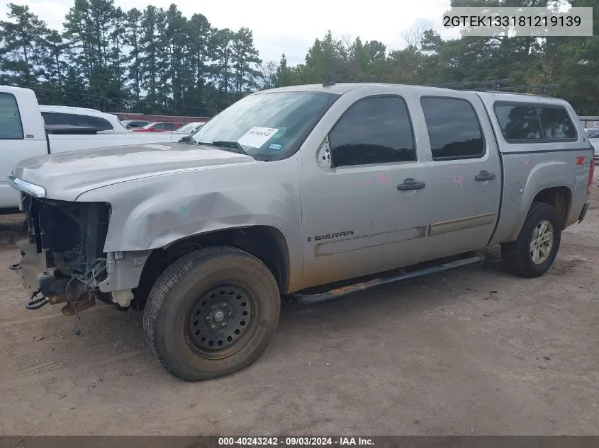 2008 GMC Sierra 1500 Sle1 VIN: 2GTEK133181219139 Lot: 40243242