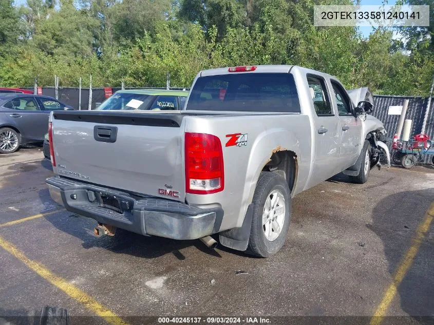 2008 GMC Sierra 1500 Sle1 VIN: 2GTEK133581240141 Lot: 40245137