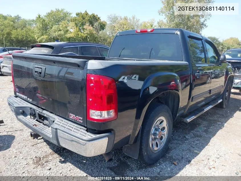 2008 GMC Sierra 1500 Sle1 VIN: 2GTEK13C681140114 Lot: 40281825