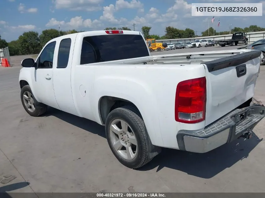 2008 GMC Sierra 1500 Sle1 VIN: 1GTEC19J68Z326360 Lot: 40321972