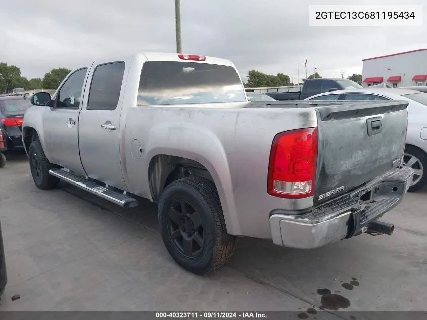 2008 GMC Sierra 1500 Sl VIN: 2GTEC13C681195434 Lot: 40323711