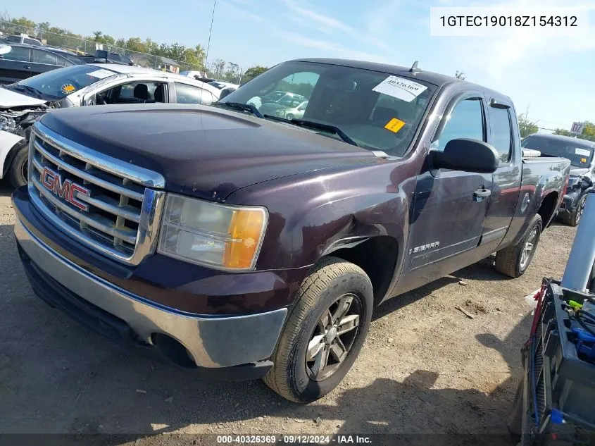 2008 GMC Sierra 1500 Sle1 VIN: 1GTEC19018Z154312 Lot: 40326369