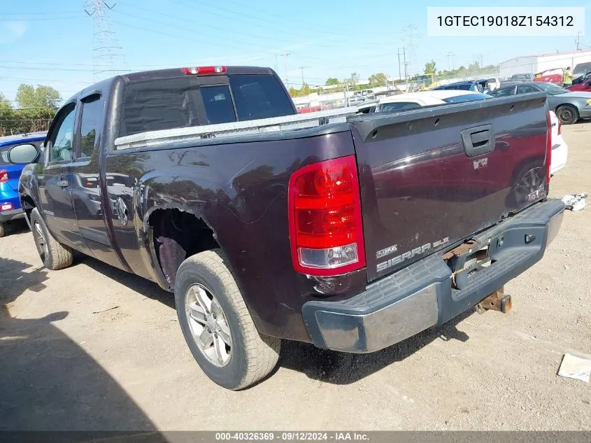 2008 GMC Sierra 1500 Sle1 VIN: 1GTEC19018Z154312 Lot: 40326369