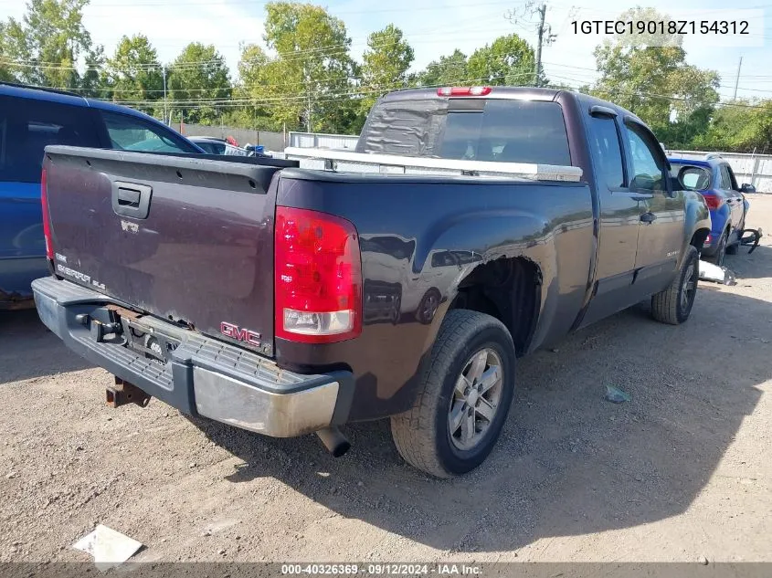 2008 GMC Sierra 1500 Sle1 VIN: 1GTEC19018Z154312 Lot: 40326369