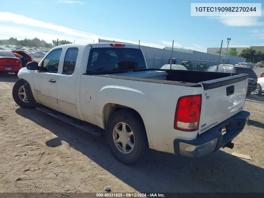 2008 GMC Sierra C1500 VIN: 1GTEC19098Z270244 Lot: 40331825