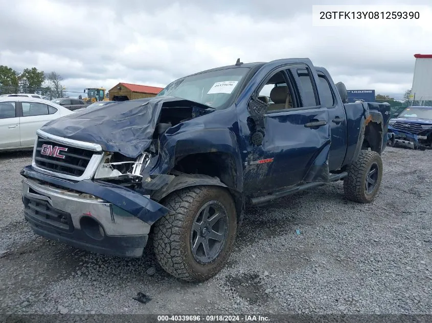 2008 GMC Sierra K1500 VIN: 2GTFK13Y081259390 Lot: 40339696