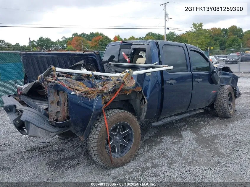 2008 GMC Sierra K1500 VIN: 2GTFK13Y081259390 Lot: 40339696