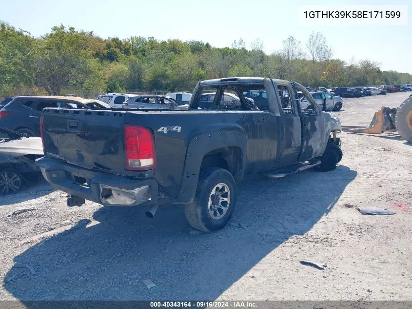 2008 GMC Sierra 3500Hd Sle2 VIN: 1GTHK39K58E171599 Lot: 40343164