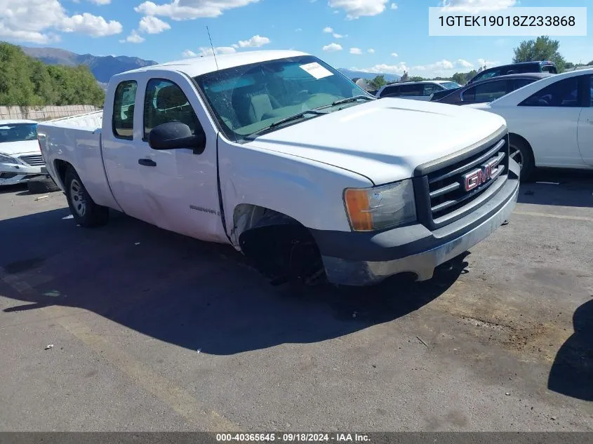 2008 GMC Sierra 1500 Work Truck VIN: 1GTEK19018Z233868 Lot: 40365645