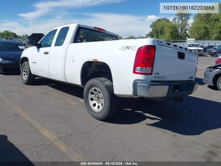 2008 GMC Sierra 1500 Work Truck VIN: 1GTEK19018Z233868 Lot: 40365645