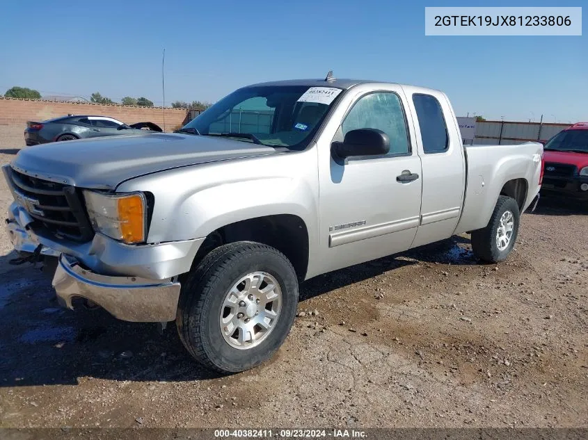 2008 GMC Sierra 1500 Sle2 VIN: 2GTEK19JX81233806 Lot: 40382411