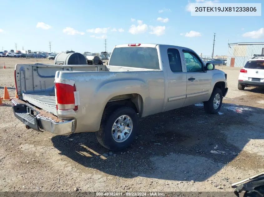 2008 GMC Sierra 1500 Sle2 VIN: 2GTEK19JX81233806 Lot: 40382411