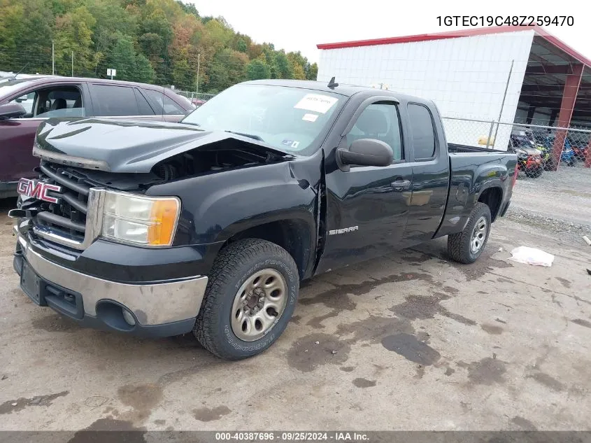 2008 GMC Sierra 1500 Work Truck VIN: 1GTEC19C48Z259470 Lot: 40387696