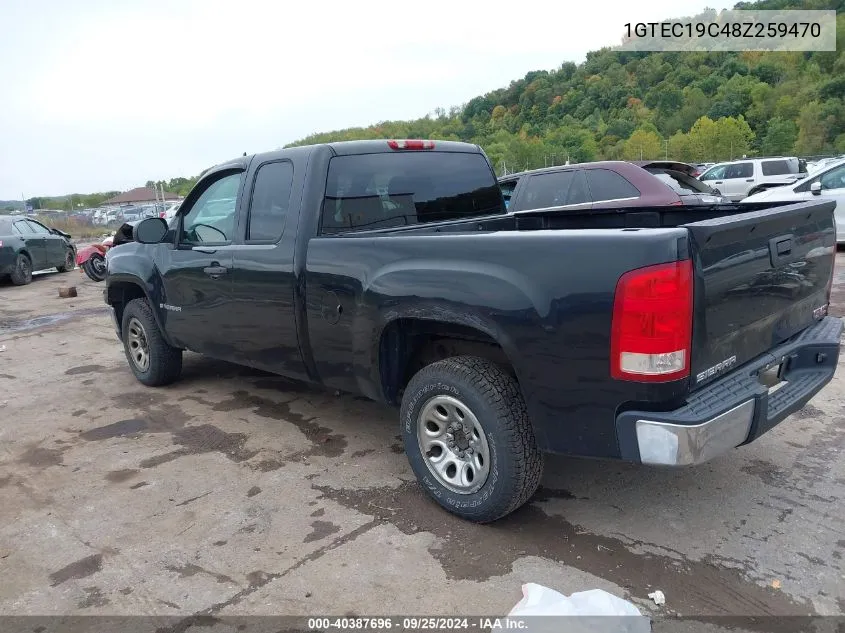 2008 GMC Sierra 1500 Work Truck VIN: 1GTEC19C48Z259470 Lot: 40387696