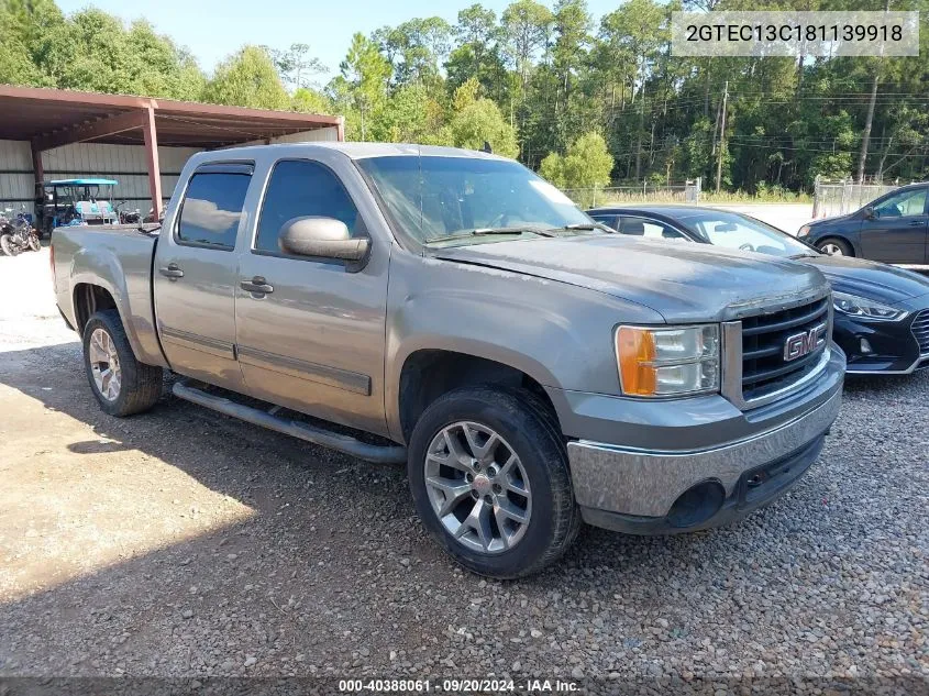 2008 GMC Sierra 1500 Sle1 VIN: 2GTEC13C181139918 Lot: 40388061