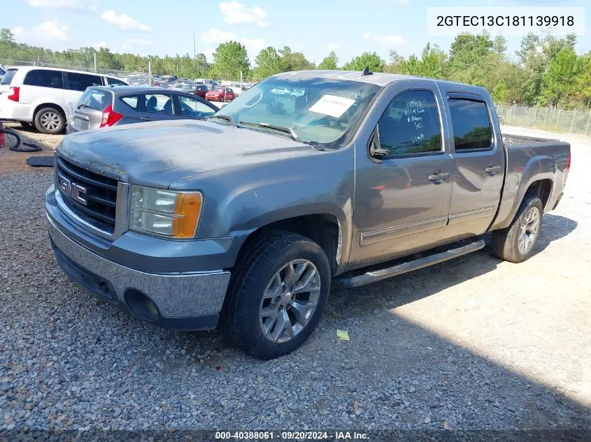 2008 GMC Sierra 1500 Sle1 VIN: 2GTEC13C181139918 Lot: 40388061