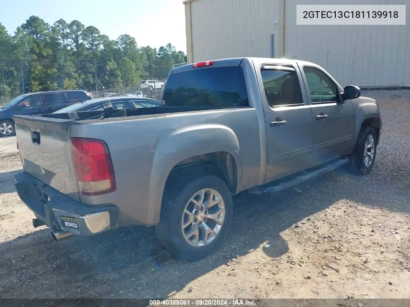 2008 GMC Sierra 1500 Sle1 VIN: 2GTEC13C181139918 Lot: 40388061