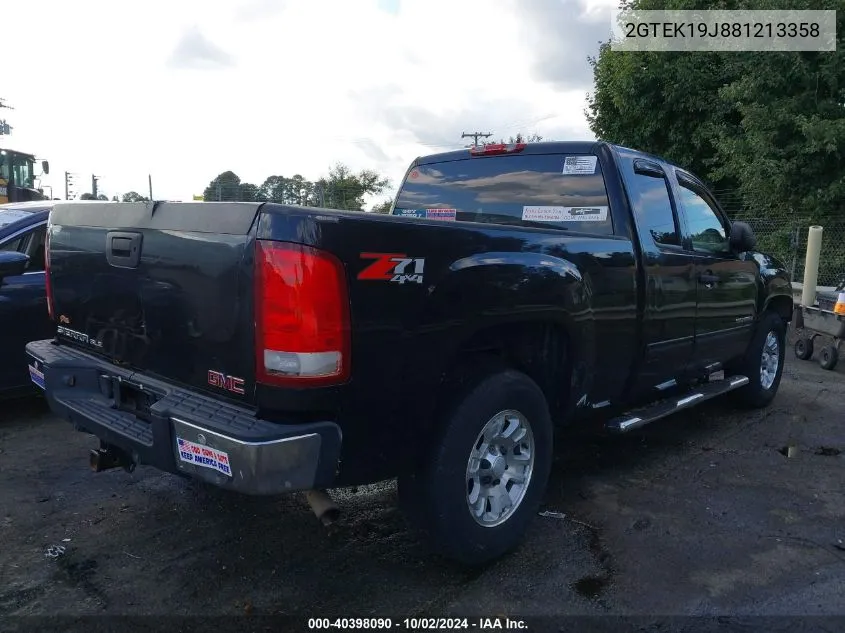 2008 GMC Sierra 1500 Sle2 VIN: 2GTEK19J881213358 Lot: 40398090