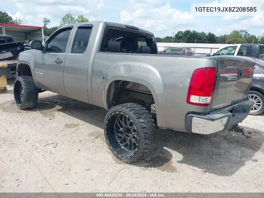 2008 GMC Sierra 1500 Sle2 VIN: 1GTEC19JX8Z208585 Lot: 40420255